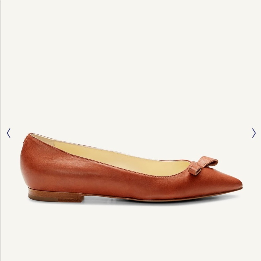 Sarah Flint 7 M Natalie flats in saddle vachetta